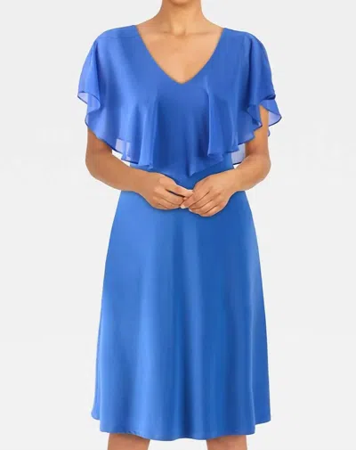 Joseph Ribkoff Chiffon Overlay Dress In Nightfall (blue)