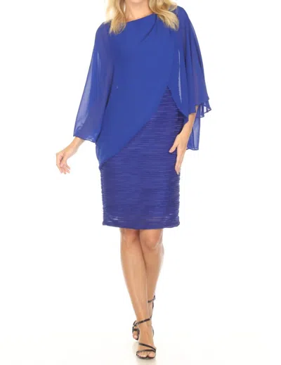 Joseph Ribkoff Chiffon Overlay Textured Dress In Royal Sapphire In Blue
