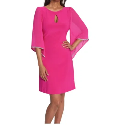 Joseph Ribkoff Chiffon Sleeves Dress In Pink