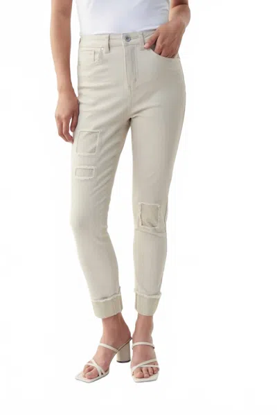 Joseph Ribkoff Christine Crystal Patch Jean In Sand In Neutral