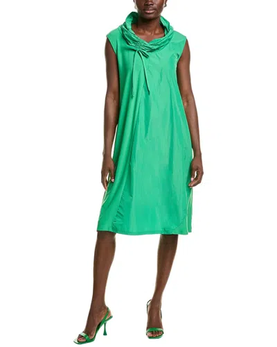 Joseph Ribkoff Cinched Funnel Neck Shift Dress In Green