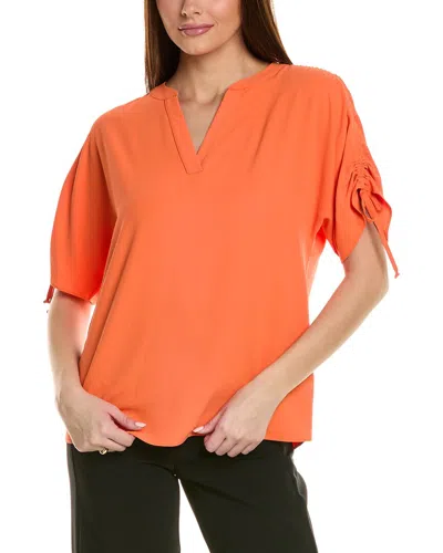 Joseph Ribkoff Cinched Shoulder Top In Orange