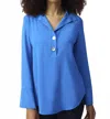 Joseph Ribkoff Gauze Straight Top In Coastal Blue In Blue