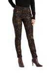 Joseph Ribkoff Animal Print Slim Fit Jeans In Brown