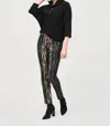 Joseph Ribkoff Abstract Print Classic Pant In Black Multi In Multi