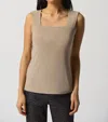 Joseph Ribkoff Square Neck Tank In Dune In Beige