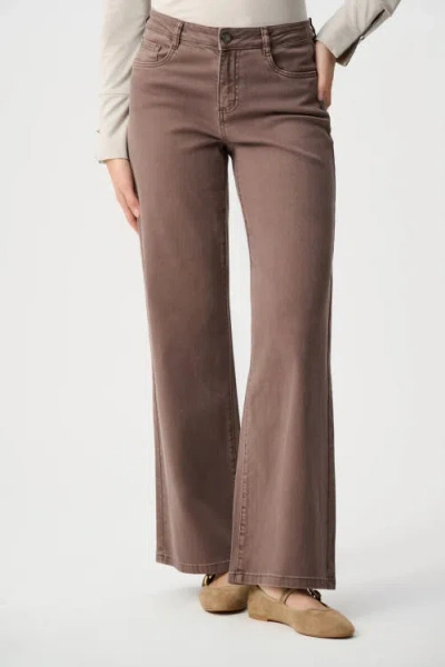 Joseph Ribkoff Classic Wide-leg Stretch Jeans In Brown