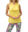 Joseph Ribkoff Collared Cowl Neck Sleeveless Top In Citrus In Yellow
