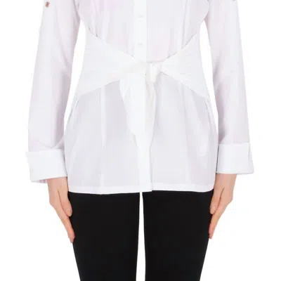 Joseph Ribkoff Collared Long Sleeve Top In White