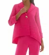 Joseph Ribkoff Collared Textured Trapeze Jacket In Geranium In Pink