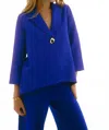 Joseph Ribkoff Collared Textured Trapeze Jacket In Royal Sapphire In Blue