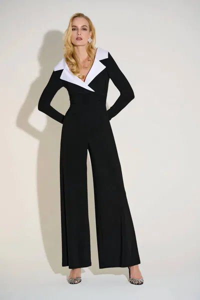 Joseph Ribkoff Collared Wide Leg Jumpsuit In Black