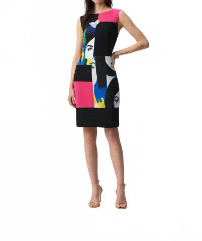 Joseph Ribkoff Color Block Sleeveless Sheath Dress In Vanilla/multi