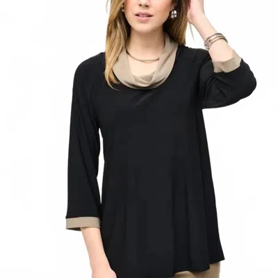 Joseph Ribkoff Colour Block Tunic Top In Black