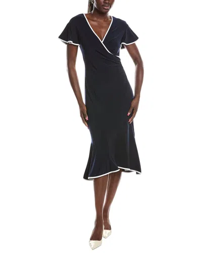 Joseph Ribkoff Contrast Midi Dress In Blue