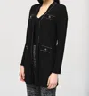 Joseph Ribkoff Contrast Stitch Trim Cardigan In Black