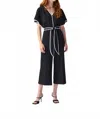 Joseph Ribkoff Contrast Trim Jumpsuit In Black/vanilla In Black