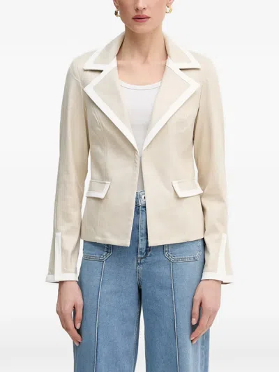 Joseph Ribkoff Contrast-trim Blazer In Animal Print