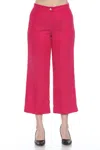 Joseph Ribkoff Corduroy Cropped Wide Leg Pant In Pink Punch In Pink