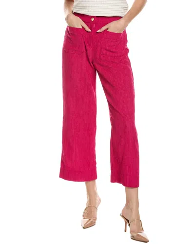 Joseph Ribkoff Corduroy Cropped Wide Leg Pant In Pink Punch