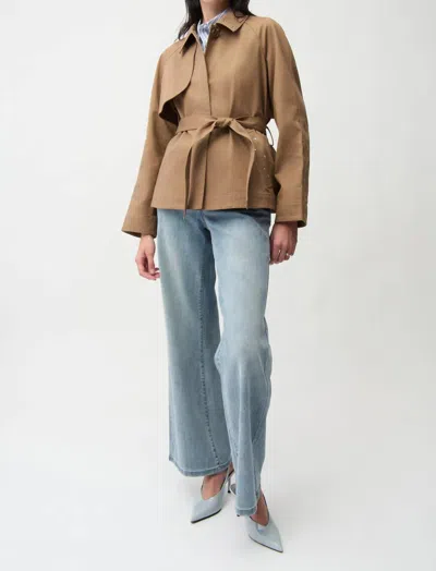 Joseph Ribkoff Cotton Twill Short Trench With Belt In Tiger's Eye In Brown