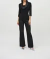 Joseph Ribkoff Silky Knit Satin Fitted Top In Black In Black