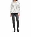Joseph Ribkoff Cowl Neck Abstract Top In Vanilla/grey Melange In Multi