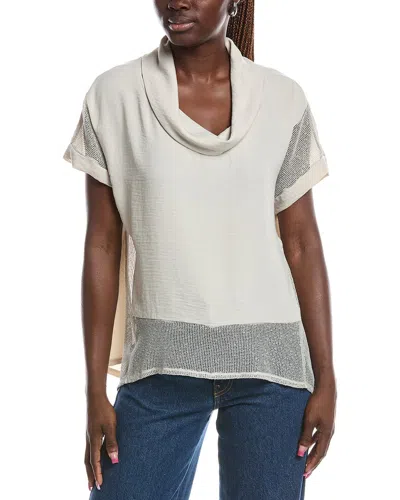 Joseph Ribkoff Cowl Neck Blouse In Neutral