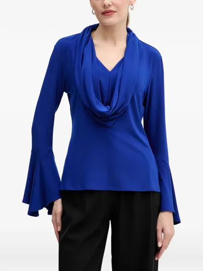 Joseph Ribkoff Cowl-neck Flared Blouse In Blue