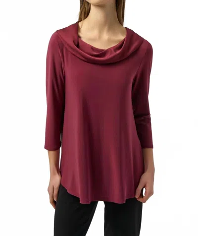 Joseph Ribkoff Cowl Neck Flared Top In Merlot In Brown