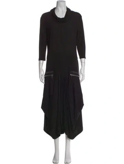 Pre-owned Joseph Ribkoff Cowl Neck Long Dress In Black