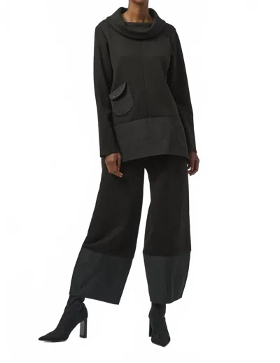 Joseph Ribkoff Cowl Neck Long Sleeves Tunic Top In Black