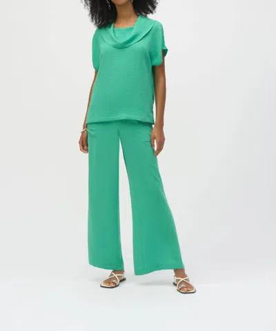 Joseph Ribkoff Cowl Neck Short Sleeve Gauze Top In Garden Green In Multi