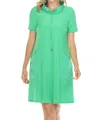 Joseph Ribkoff Cowl Neck Short Sleeve T-shirt Dress In Island Green In Green