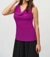 Joseph Ribkoff Cowl Neck Sleeveless Fitted Camisole Top In Empress