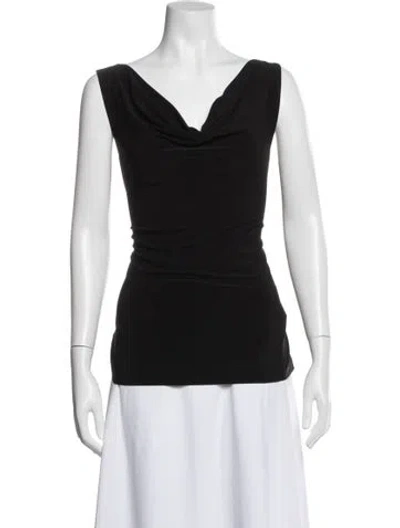 Pre-owned Joseph Ribkoff Cowl Neck Sleeveless Top In Blue