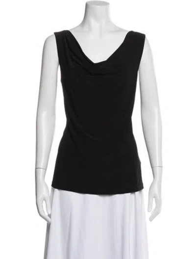 Pre-owned Joseph Ribkoff Cowl Neck Sleeveless Top In Blue