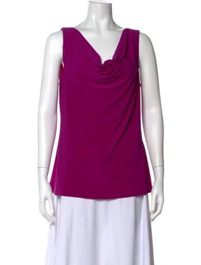 Pre-owned Joseph Ribkoff Cowl Neck Sleeveless Top In Purple