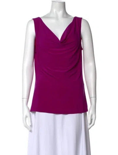 Pre-owned Joseph Ribkoff Cowl Neck Sleeveless Top In Purple