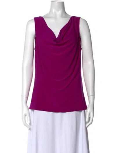 Pre-owned Joseph Ribkoff Cowl Neck Sleeveless Top In Purple