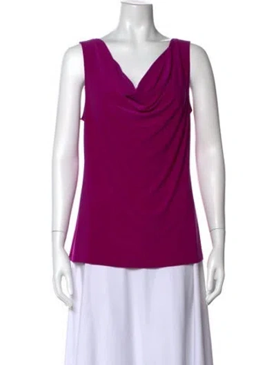 Pre-owned Joseph Ribkoff Cowl Neck Sleeveless Top In Purple