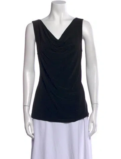 Pre-owned Joseph Ribkoff Cowl Neck Sleeveless Top W/ Tags In Black