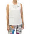 Joseph Ribkoff Cowl Neck Sleeveless Tunic Top In White In White