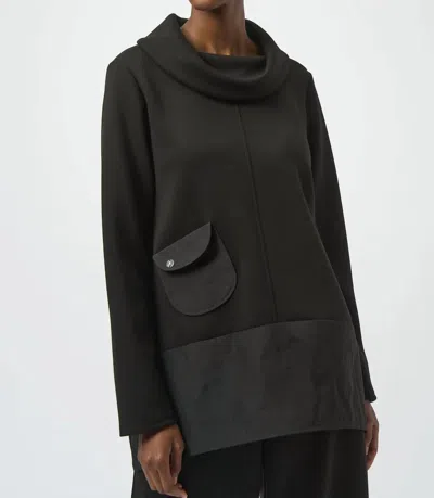 Joseph Ribkoff Cowlneck Long Sleeves Tunic Top In Black