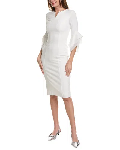 Joseph Ribkoff Crepe Sheath Dress In White