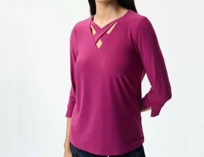 Joseph Ribkoff Criss-cross Top In Vineyard In Purple