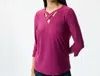 Joseph Ribkoff Criss-cross Top In Vineyard In Pink