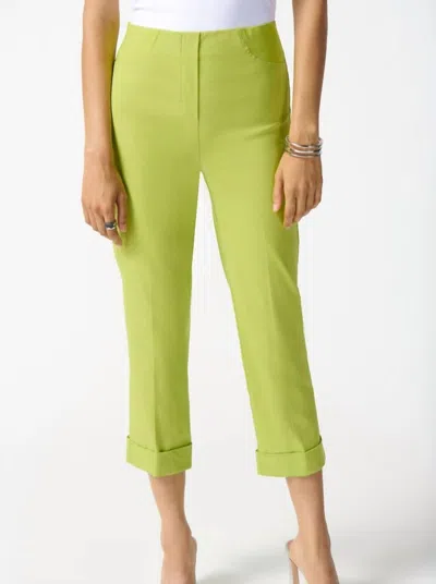 Joseph Ribkoff Crop Cuff Pant In Lime In Green
