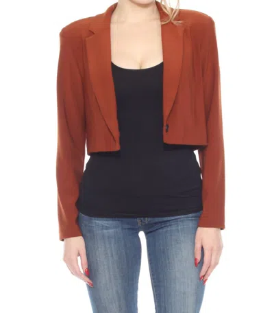Joseph Ribkoff Cropped Blazer In Cinnamon