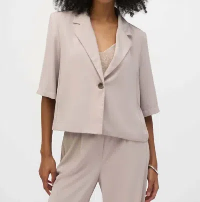 Joseph Ribkoff Cropped Collared Shirt In Dune In White